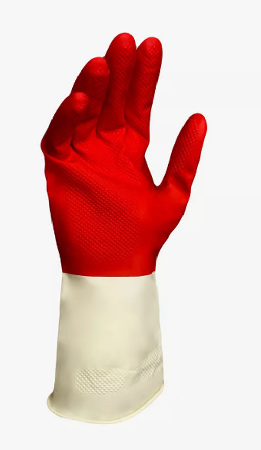 LIBRY перчатки хозяйственные латексные Сверхпрочные размер-L Биколор (бело-красные) 70гр