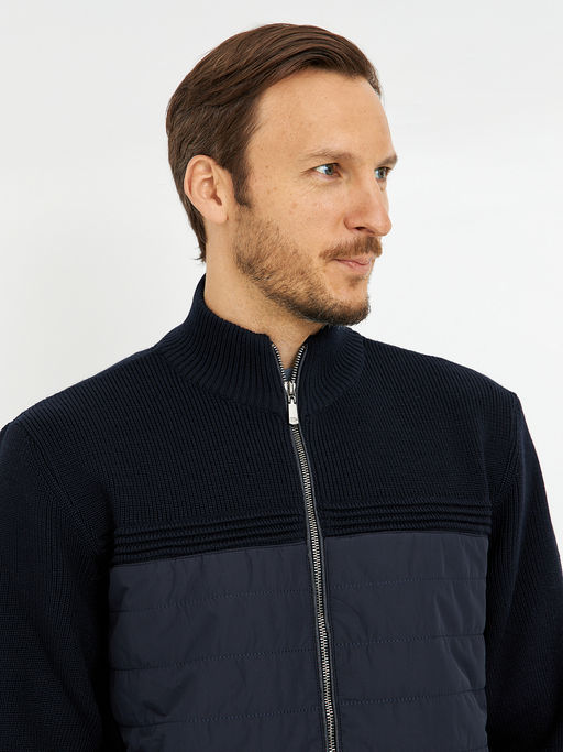 кардиган мужской на молнии темно-синий - Glenfield фото 4