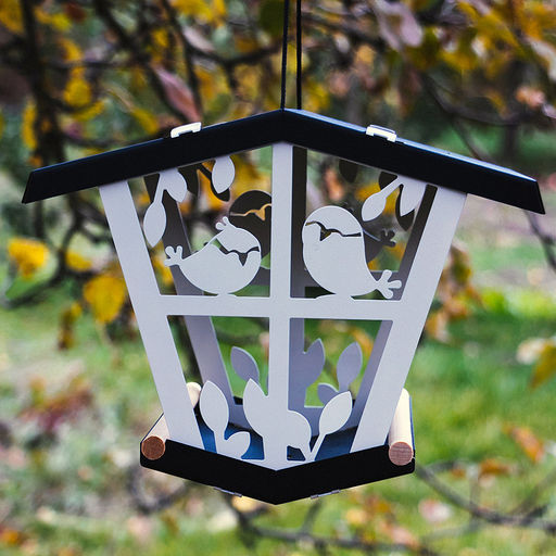 Кормушка для птиц металлическая "Теремок" 26х20,5х20см, белый (Россия)