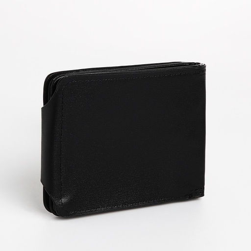 Портмоне мужское на магните, отдел для купюр, для карт, для монет, чёрное