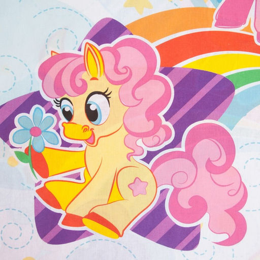 Постельное бельё Этель 1,5 сп., Радужные пони 143х215 см, 150х214 см, 50х70 см -1 шт., 100% хлопок, бязь, 125 г/м2  фото 3