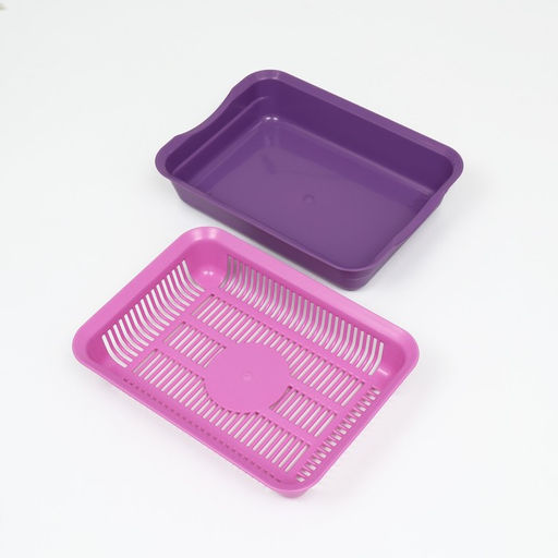 Туалет с сеткой, 35,5х26х7 см, лоток фиолетовый/сетка розовая - Simaland фото 5