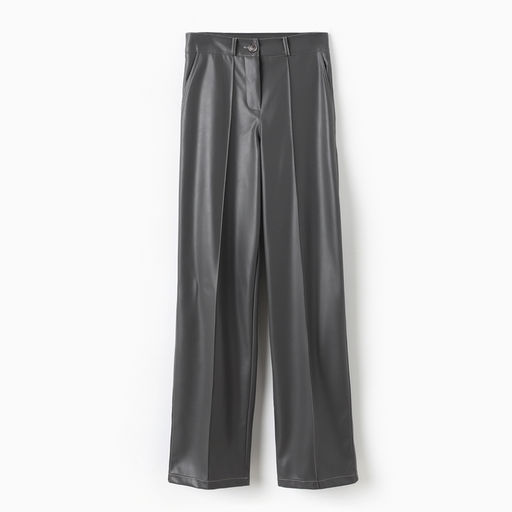 Брюки женские из экокожи MINAKU: Eco leather, цвет графит, размер 50
