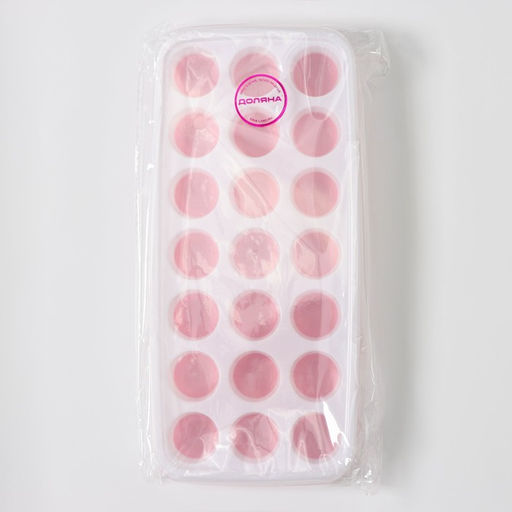 Цена за 2 шт. Форма для льда и шоколада с крышкой Доляна, 26×12×2.5 см, 21 ячейка (3×3×2 см), зелёная