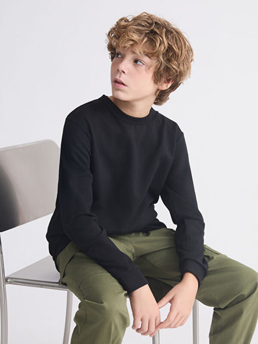 Bisiklet Yaka Erkek ?ocuk Sweatshirt