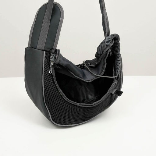 Сумка-переноска Слинг для животных, 37 х 20 см, чёрная - Пижон фото 6