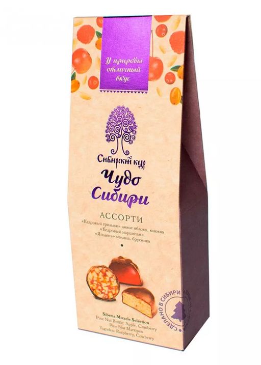 Набор конфет Чудо Сибири ассорти, 90 г  грильяж, марципан, ягодень - Сибирский кедр фото 6