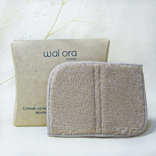 Спонж из натурального бамбукового волокна Bamboo Home (Песочный) - Wai ora фото 9