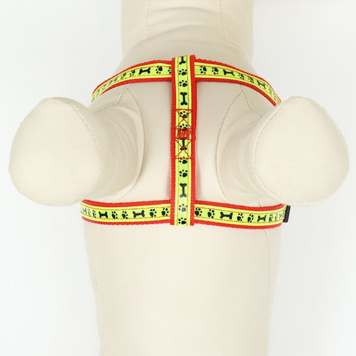 Комплект Косточки и лапки светоотражающий, поводок 120 х 1,5 см, ОГ 36-52 см, красный - Пижон фото 4