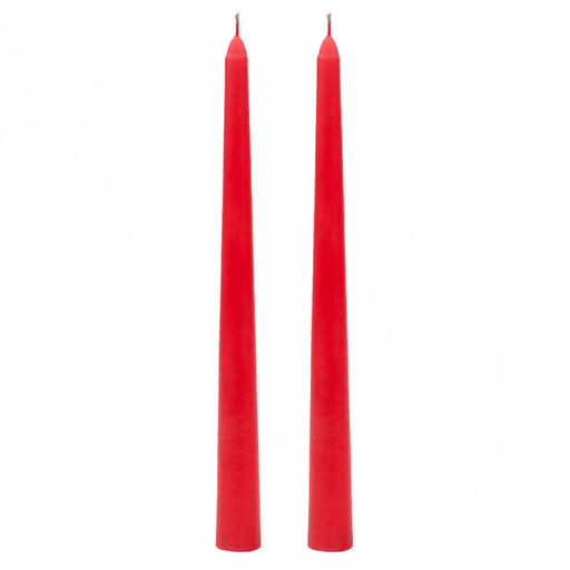 Свеча "Античная" д2,2см, h25см, красный, время горения 6ч, набор 2шт, 110гр, индивидуальная упаковка (Россия)