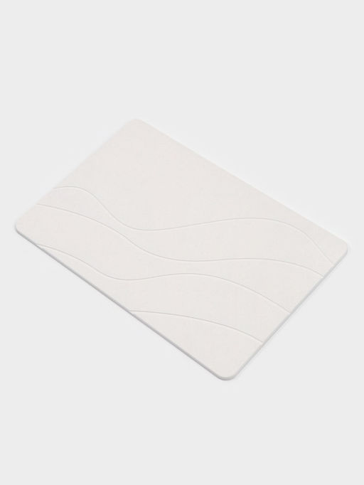 Коврик из диатомитового камня SAVANNA, 40×60 см, толщина 1 см, белый