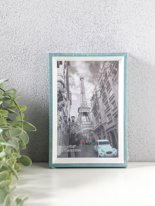 Фоторамка для фото 10×15 см «Данте», пластик, голубая лагуна, 16×10.8×2.5 см