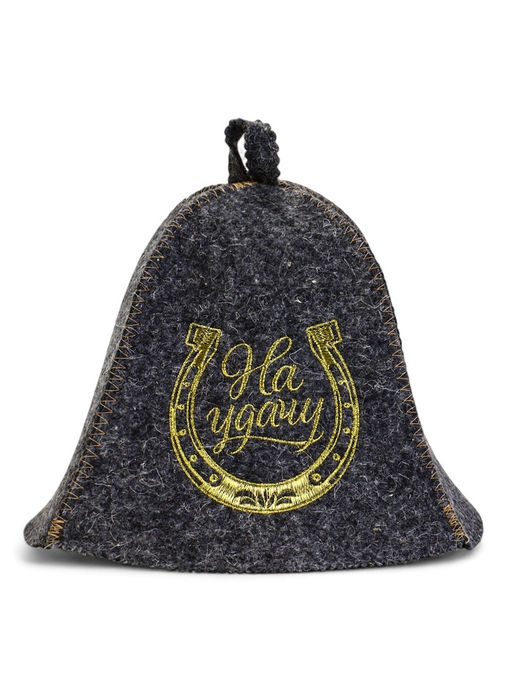 Набор для бани и сауны «На удачу», шерсть 50%, полиэфир 50%, 2 предмета: шапка, коврик