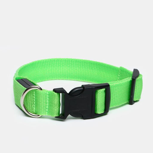 Ошейник с подсветкой размер S, ОШ 35-43 х 2,5 см, 3 режима свечения зелёный - Пижон фото 2