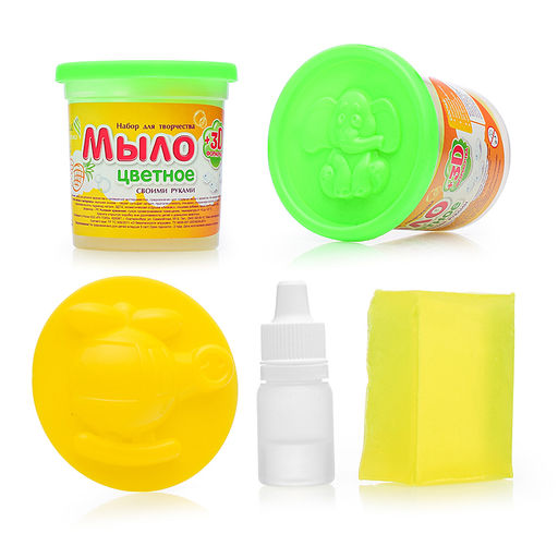 Мыло своими руками цветное, в банке "Ананас"