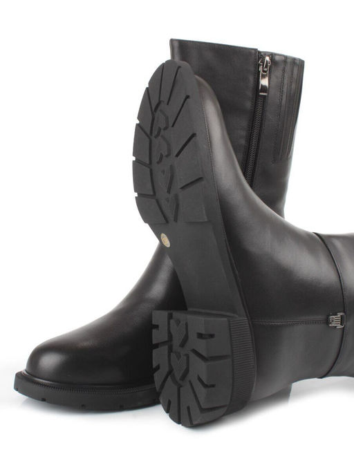 Z4209M BLACK Полусапоги зимние женские (натуральная кожа, натуральный мех)