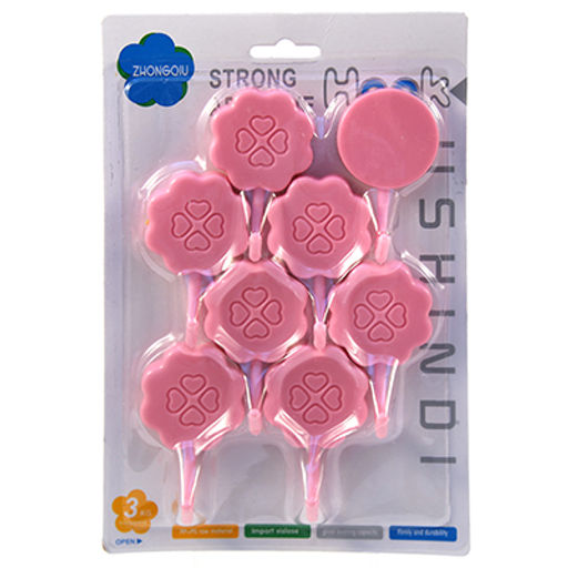 Крючок на липучке пластмассовый, 8 штук в блистере, микс (Китай) - Домашняя Мода фото 3