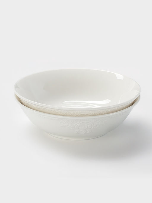 Тарелки глубокие WY Venecia, набор 2 шт., 580 мл, фарфор, белые