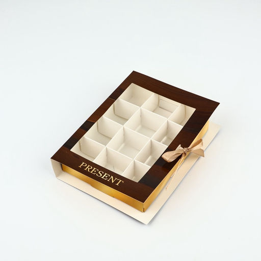 Цена за 5 шт. Коробка под 12 конфет с ячейками «Дерево» 18.5×13.5×3.5 см