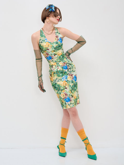 Платье с принтом масло OD-632-2