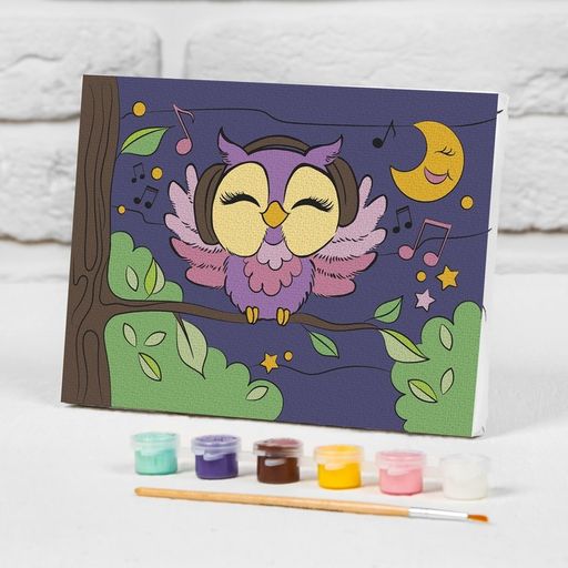 Картина по номерам на подрамнике Сова в наушниках 2115 см - Школа талантов фото 3