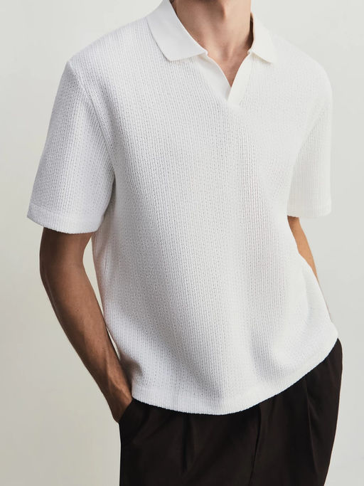 Футболка поло из фактурного хлопка / Zarina  фото 6
