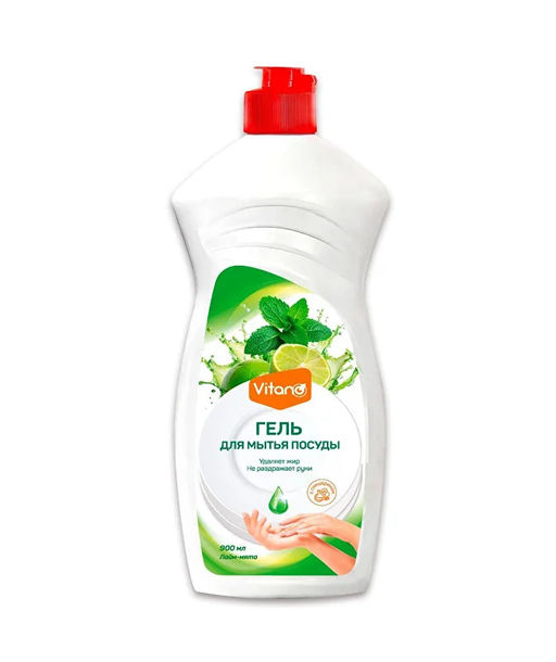Гель для мытья посуды, Аромат Лайм и мята, 0,45л - Vitano фото 6