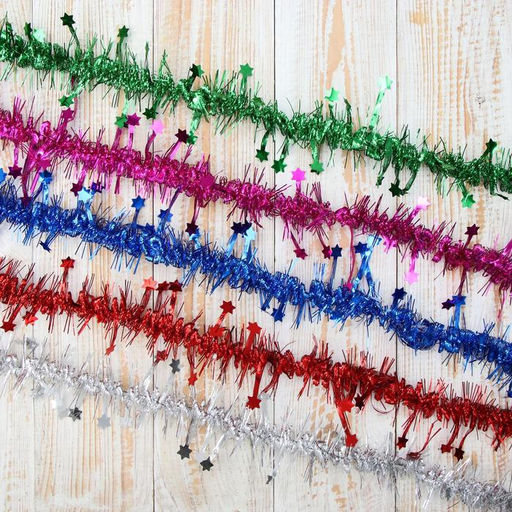 Цена за 10 шт. Мишура Фонарик ёжик звезда d-5 см, 200 см, микс - Зимнее волшебство фото 3