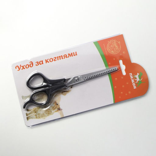 Ножницы филировочные для стрижки собак и кошек, пластиковые ручки, микс цветов - Пижон фото 6