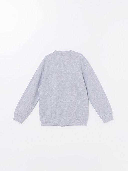 Kolej Yaka Basic Uzun Kollu Erkek ?ocuk Fermuarl? Sweatshirt - Waikiki фото 3