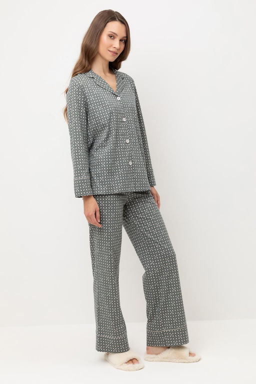 Е 20171/кремовый,узор пижама жен - Very neat фото 4
