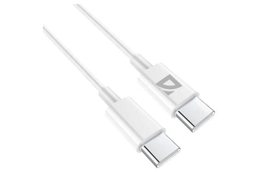 Кабель Type-C - Type-C, 1 м, 60Вт, PD, TPE (F182, 87508) "Defender" белый