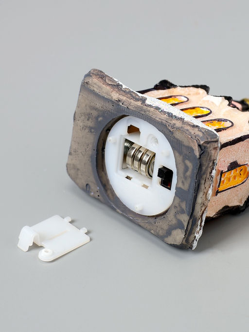 Светодиодная фигура «Дом с башней» 4.5×8.5×6 см, керамика, батарейки AG13×2 ( в комплекте), свечение тёплое белое
