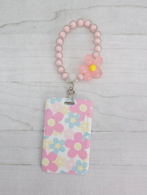 Футляр для карт с браслетом ПО ПЛАНУ. "Floral tenderness ", pink