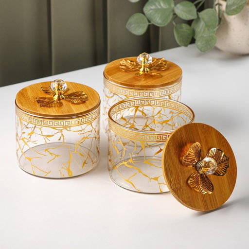 Менажница стеклянная «Сердце», 500 мл, 13×20,5 см, 3 шт