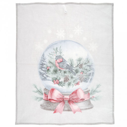 Салфетка хозяйственная 50х60см "Снегири" 1, рогожка 171г/м2, хлопок 100%, без упаковки, "Домашняя мода" (Россия)