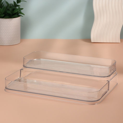 Органайзер для хранения, 2 секции, 26.5×20.5×6.6 см, прозрачный