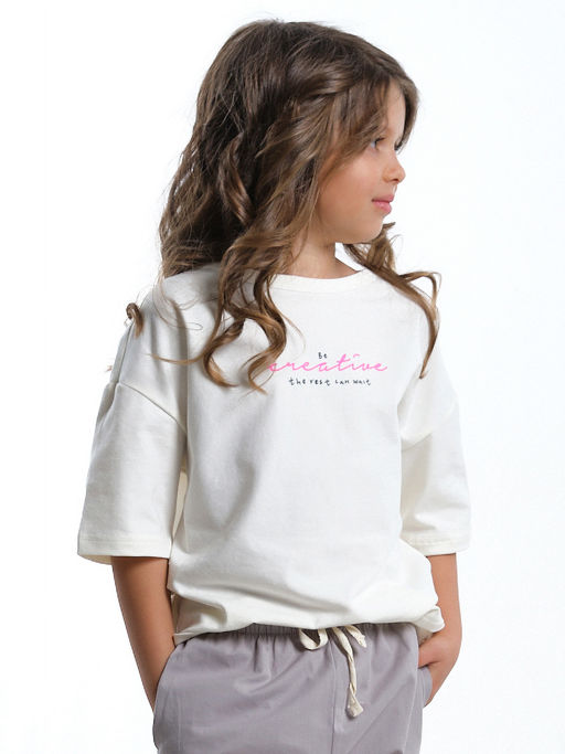 Футболка оверсайз универсальная модель UD 7889 розовый - Mini maxi фото 4