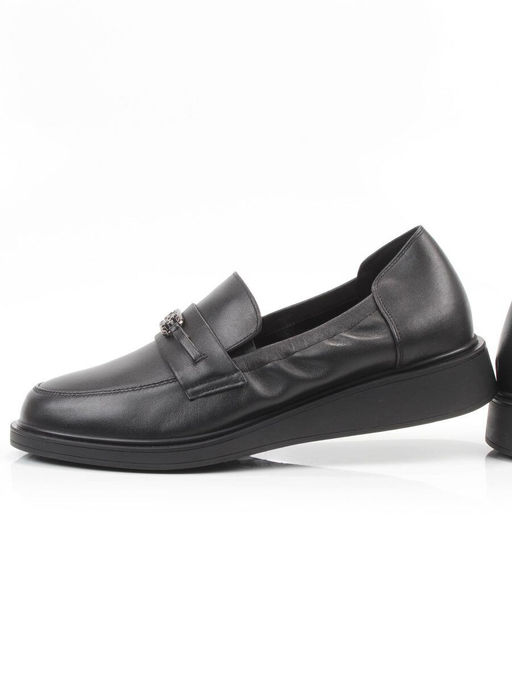 03-DEB103-1 BLACK Лоферы женские (натуральная кожа)