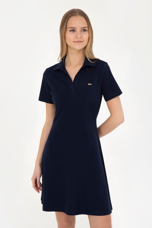 Женское темно-синее трикотажное платье - U.s. polo assn фото 10