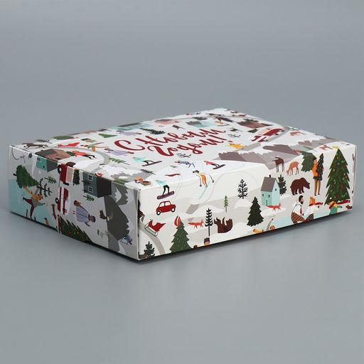 Цена за 2 шт. Коробка подарочная новогодняя складная «Новогодние истории», 21×15×5 см