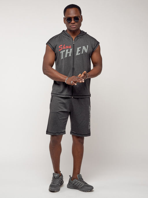 Спортивный костюм летний мужской темно-серого цвета 2264TC - FUYOUKAI фото 8