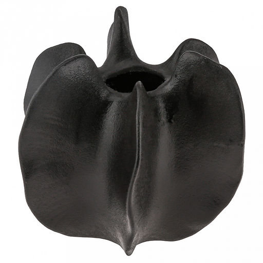 Ваза керамическая "Карамбола" 400мл, 14,2х14,2см h12,3см, д/горла - 3,3см, фактурный глянец, цвет - черный, в коробке (Китай)