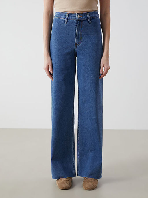 Wideleg Kad?n Jean Pantolon
