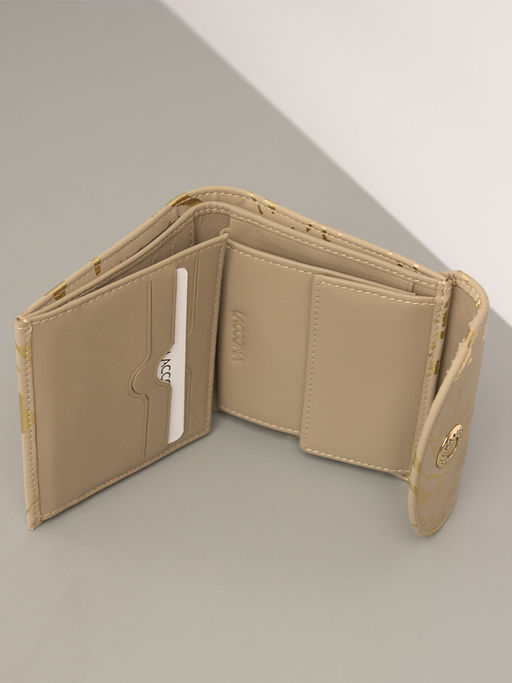 LACCOMA кошелек LA-2075-бежевый-золотой натуральная кожа  фото 5
