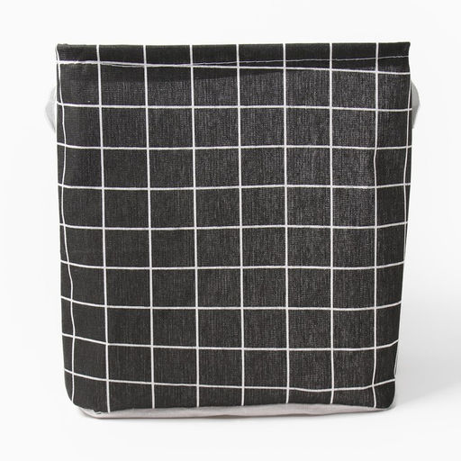 Текстильная корзина Доляна Клетка черная, 32*32*32 см  фото 3