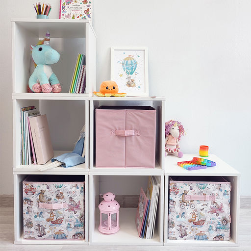 Набор коробов стеллажных без крышки, 2 шт., 31*31*31 см, розов., ПУТЕШАСТИКИ, шт - Valiant фото 3