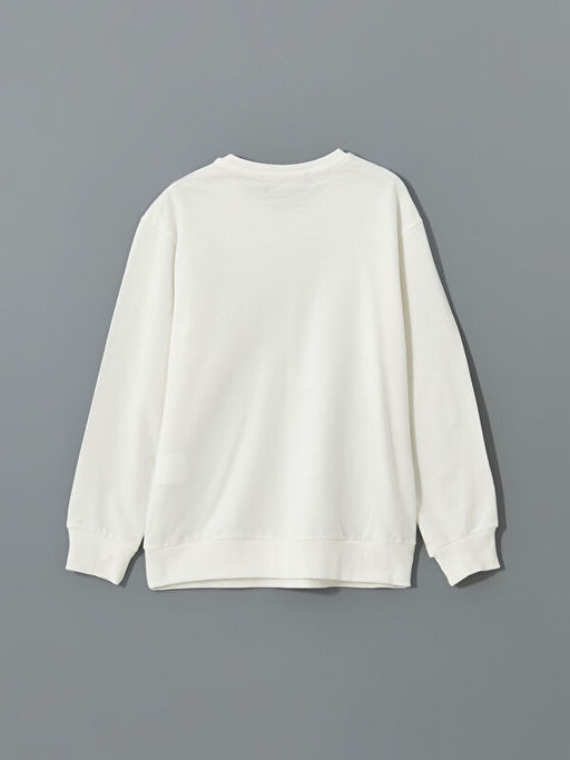 Bisiklet Yaka Bask?l? K?z ?ocuk Sweatshirt - Waikiki фото 3