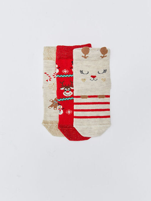 Y?lba?? Temal? K?z Bebek Soket ?orap 3l?