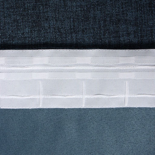 Штора блэкаут портьерная «Этель» Natural, 270×300 см, синяя, рогожка 275 г/м²